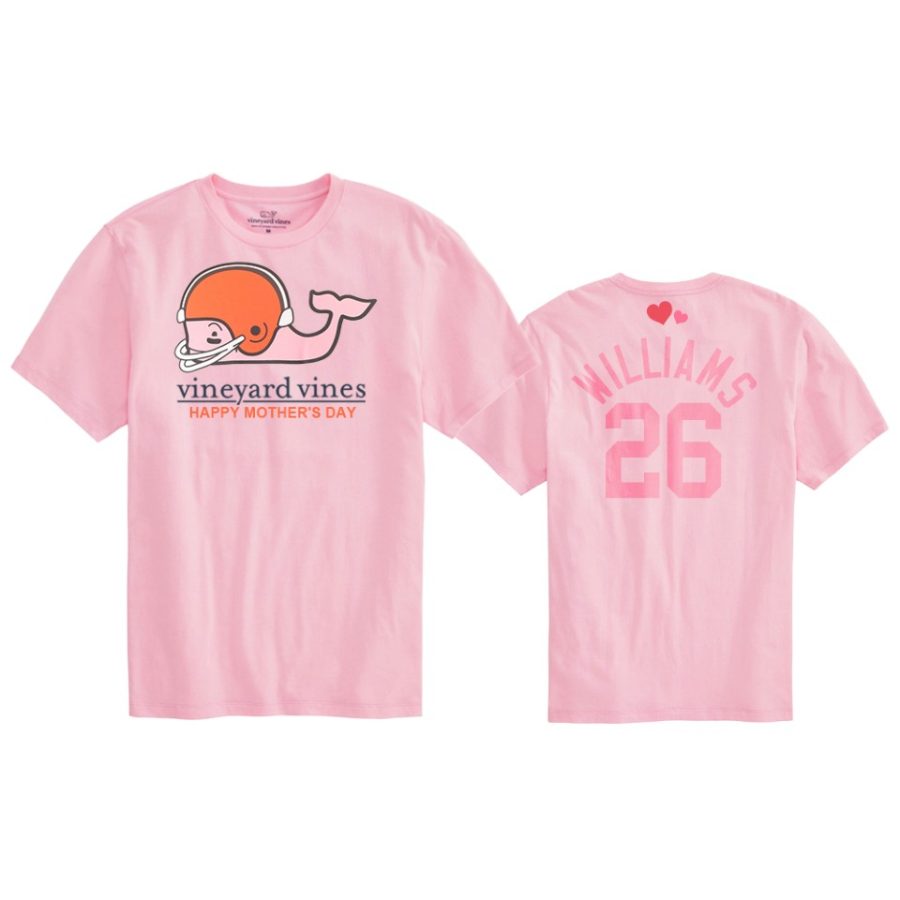 greedy williams browns pink mothers day t shirt