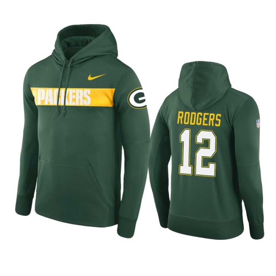 green aaron rodgers sideline team hoodie