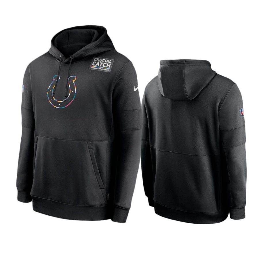 indianapolis colts black crucial catch sideline performance hoodie