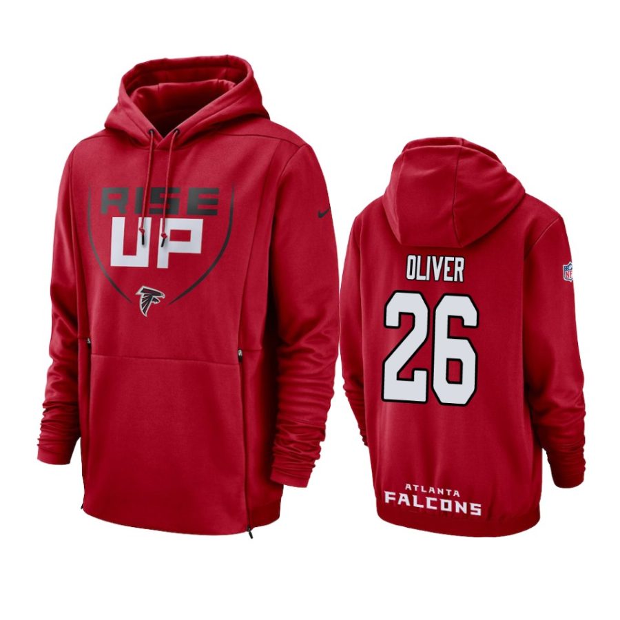 isaiah oliver falcons red sideline lockup hoodie