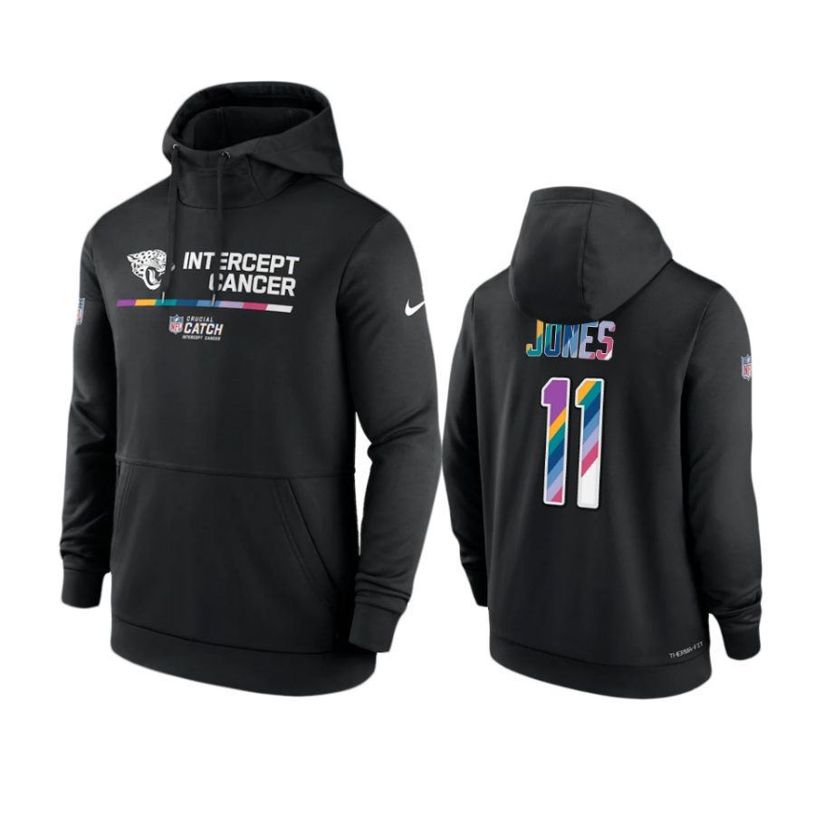 jacksonville jaguars marvin jones black 2022 nfl crucial catch therma hoodie