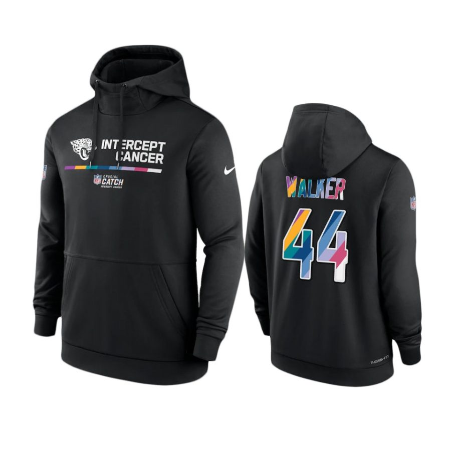 jacksonville jaguars travon walker black 2022 nfl crucial catch therma hoodie