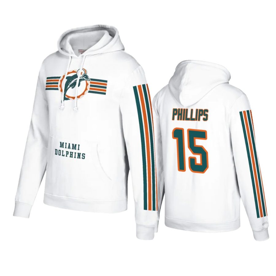 jaelan phillips dolphins white three stripe hoodie