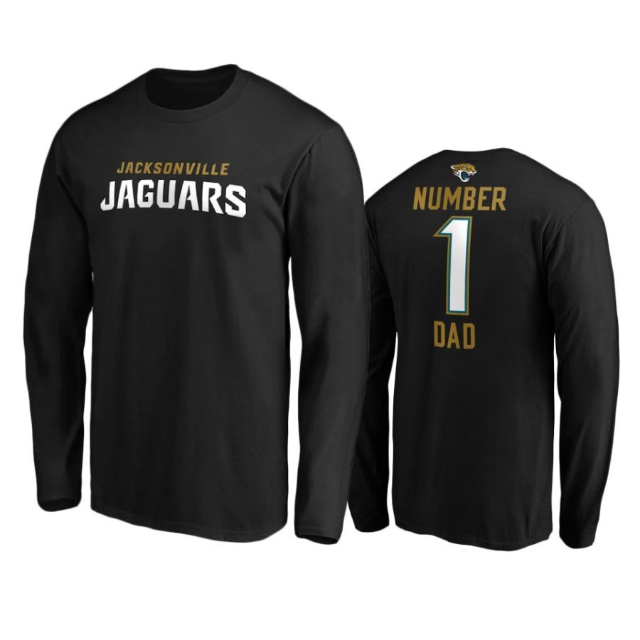 jaguars black number 1 dad long sleeve t shirt