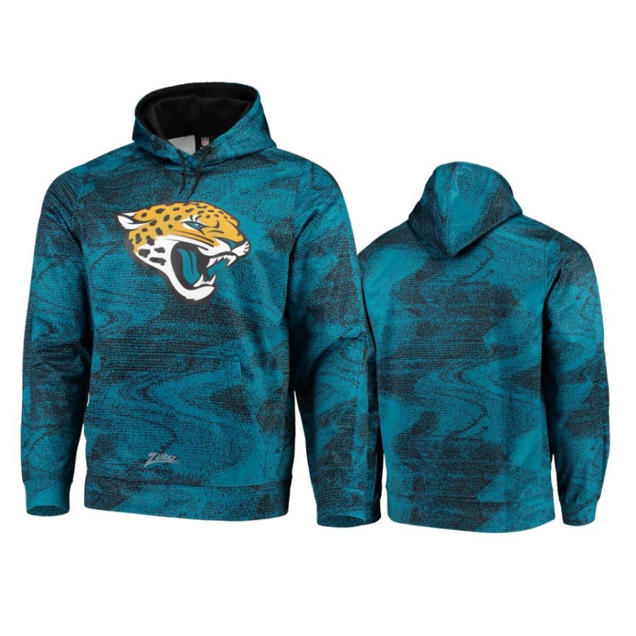 jaguars teal black static pullover hoodie