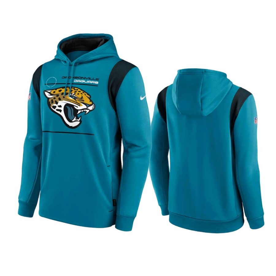 jaguars teal sideline logo performance hoodie