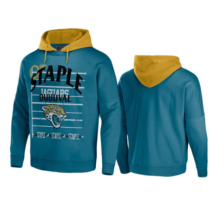 jaguars teal staple throwback vintage wash hoodie