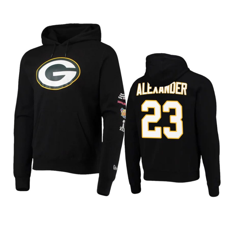 jaire alexander packers black super bowl champions hoodie