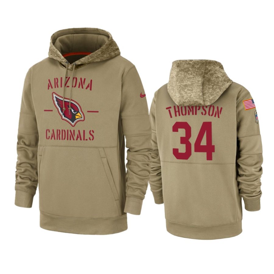 jalen thompson cardinals tan 2019 salute to service sideline therma hoodie