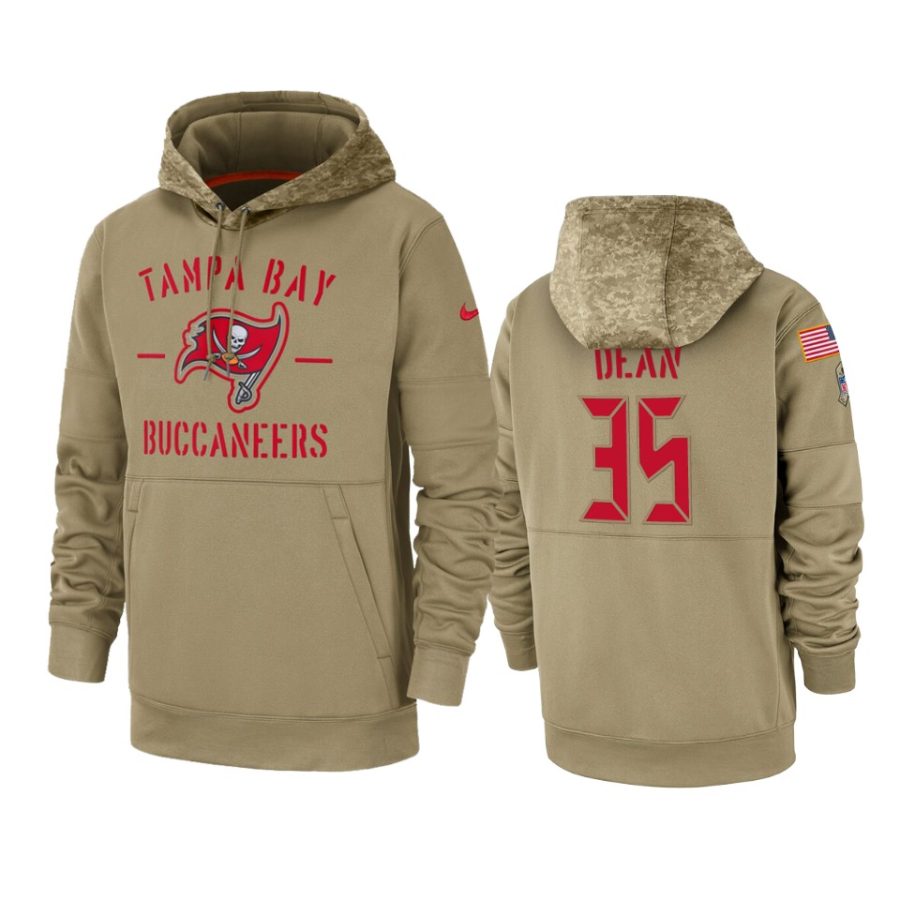 jamel dean buccaneers tan 2019 salute to service sideline therma hoodie