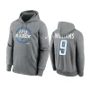 jameson williams lions heather gray 2023 nfc north division champions locker room trophy collection hoodie