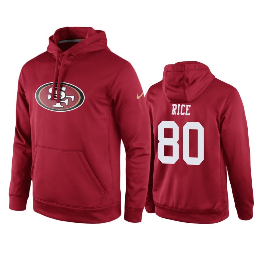 jerry rice 49ers scarlet circuit logo hoodie