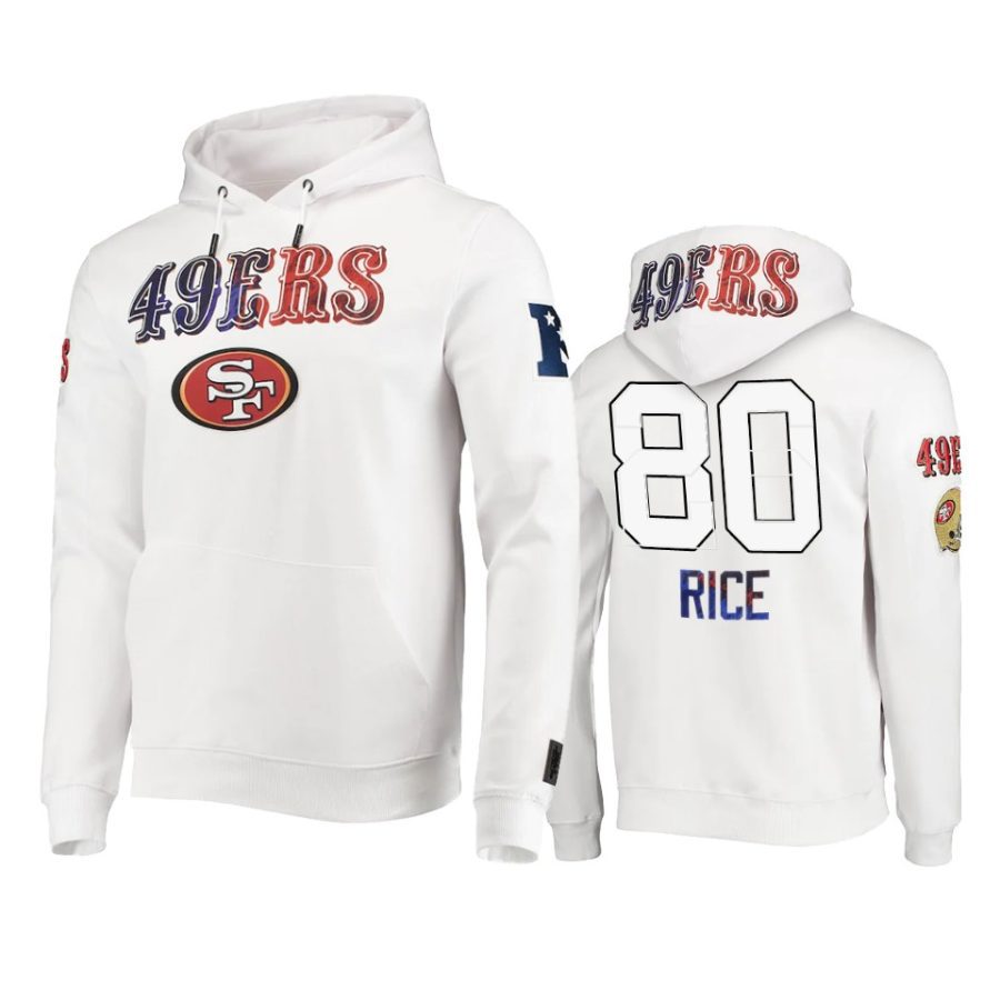 jerry rice 49ers white americana hoodie