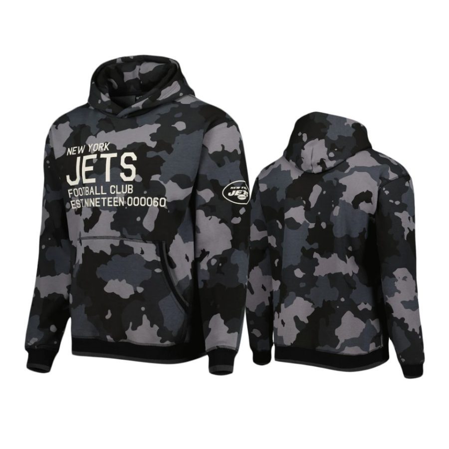 jets black camo pullover hoodie