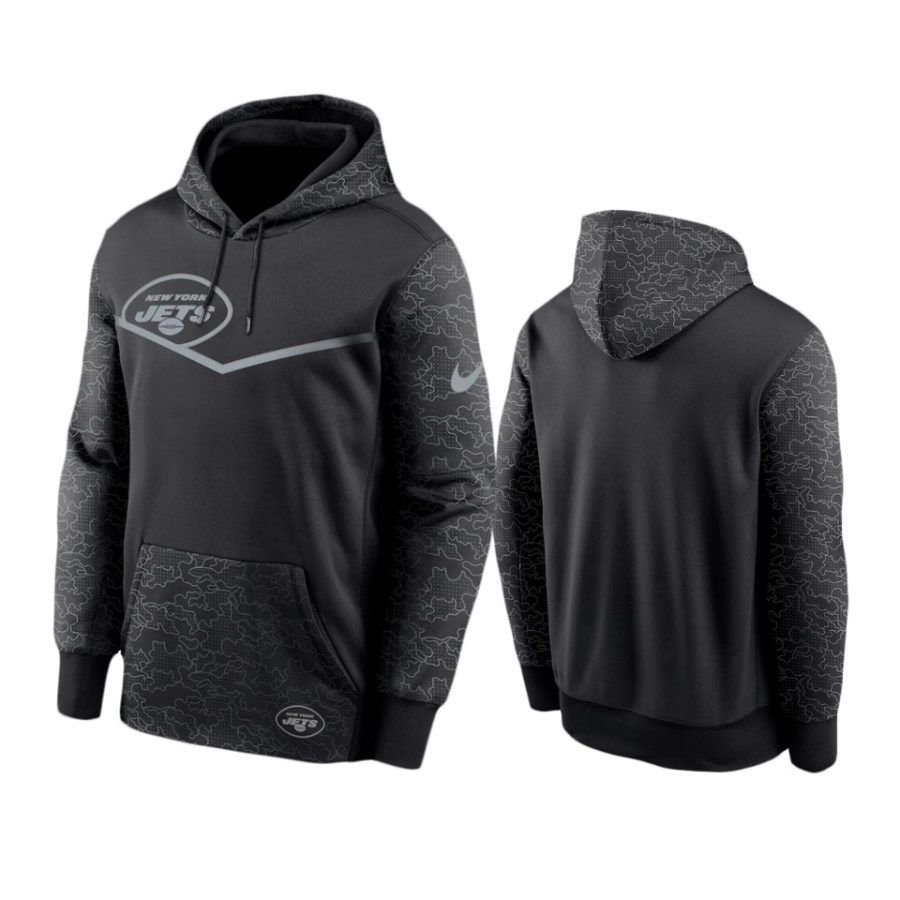 jets black rflctv chevron pullover hoodie