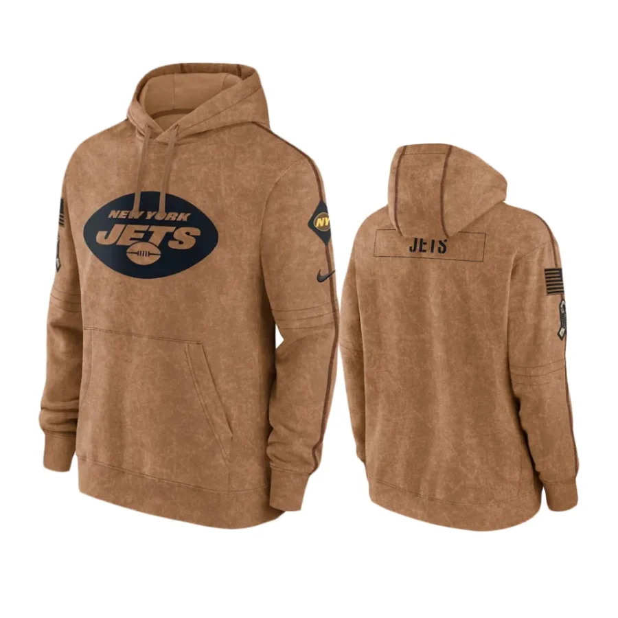 jets brown 2023 salute to service club hoodie