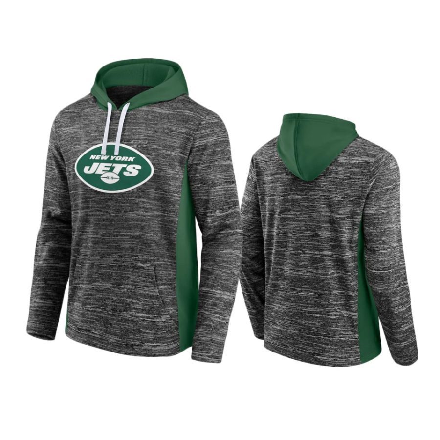 jets charcoal green instant replay pullover hoodie