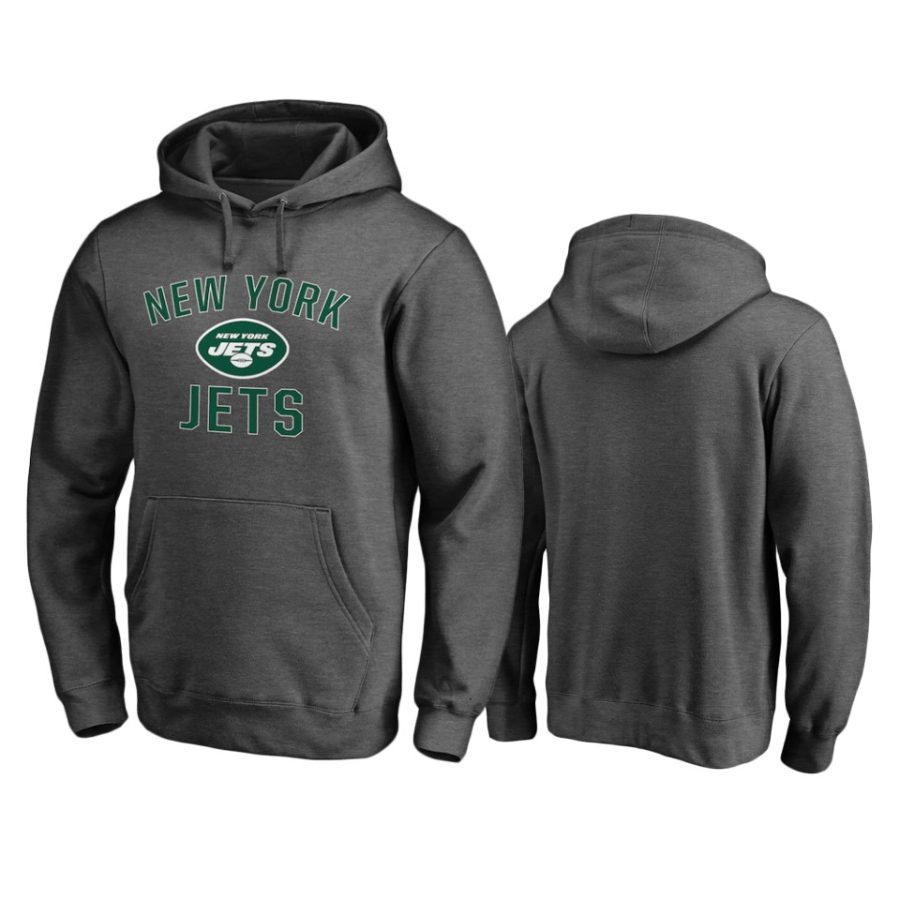 jets charcoal victory arch pullover hoodie