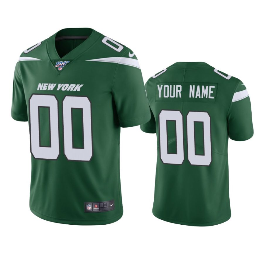 jets custom green limited 100th season jersey