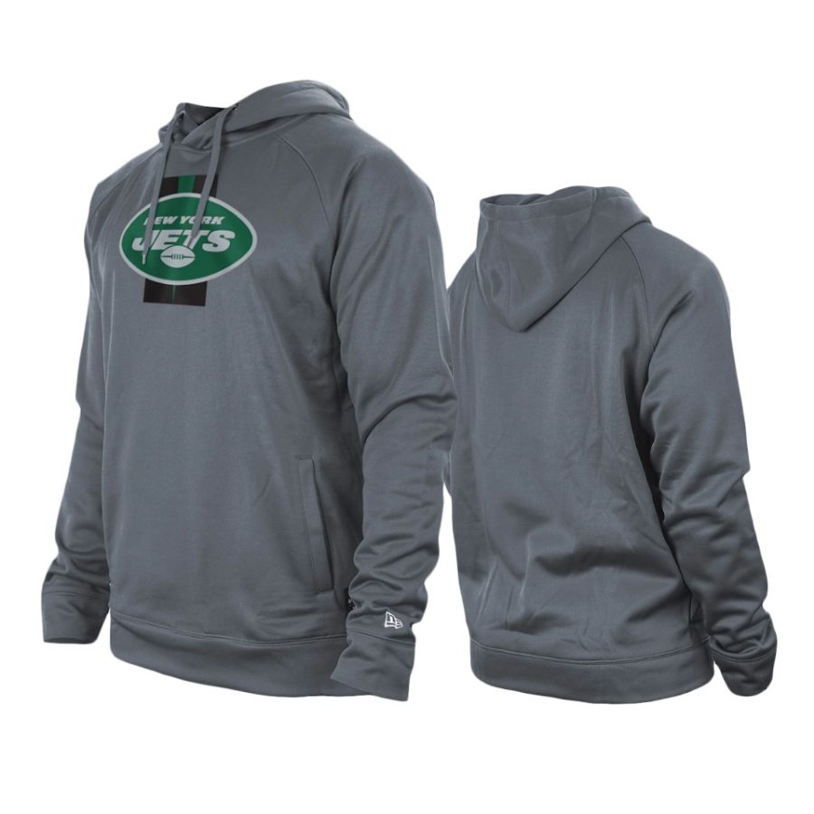 jets gray training camp raglan hoodie