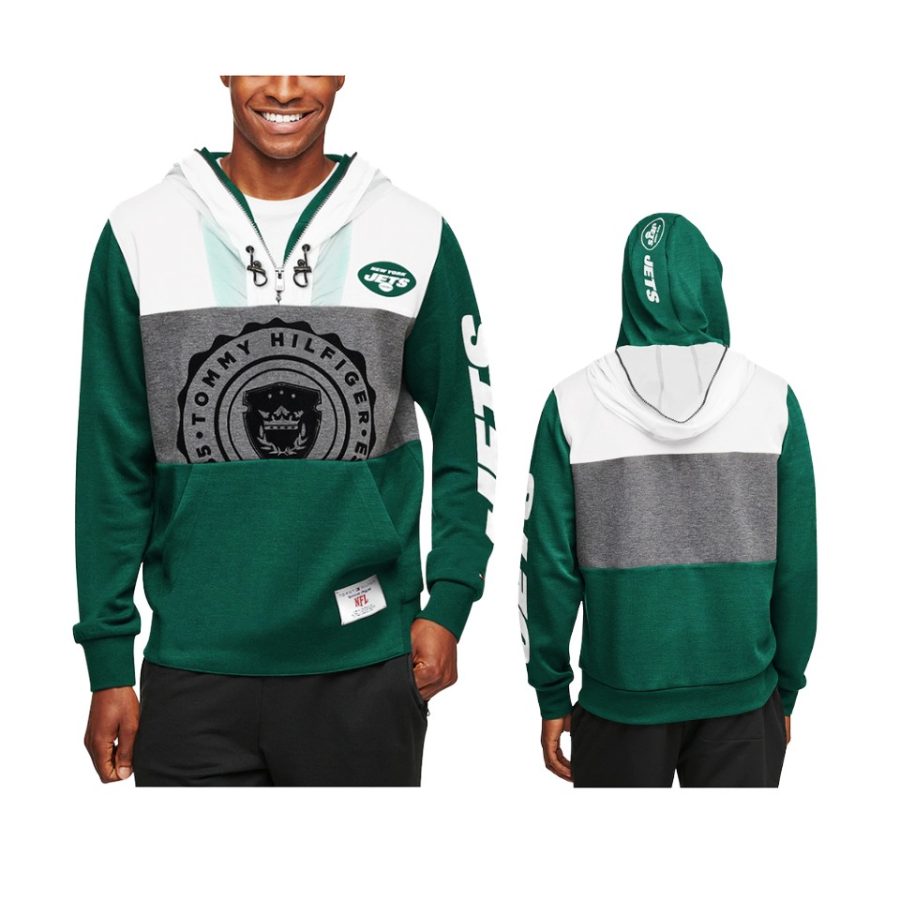 jets green charcoal pinnacle hoodie