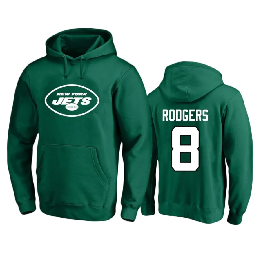 jets green name number hoodie