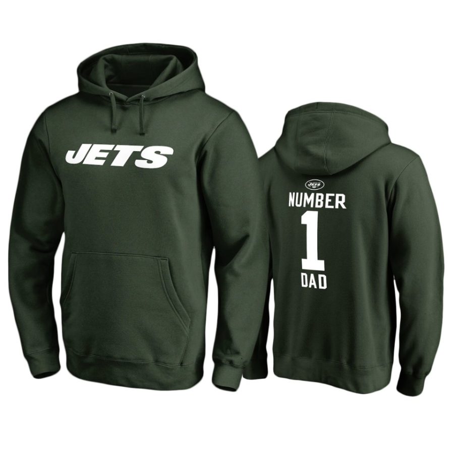 jets green number 1 dad pullover hoodie