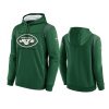 jets green sideline logo performance hoodie