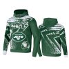 jets green staple all over print hoodie