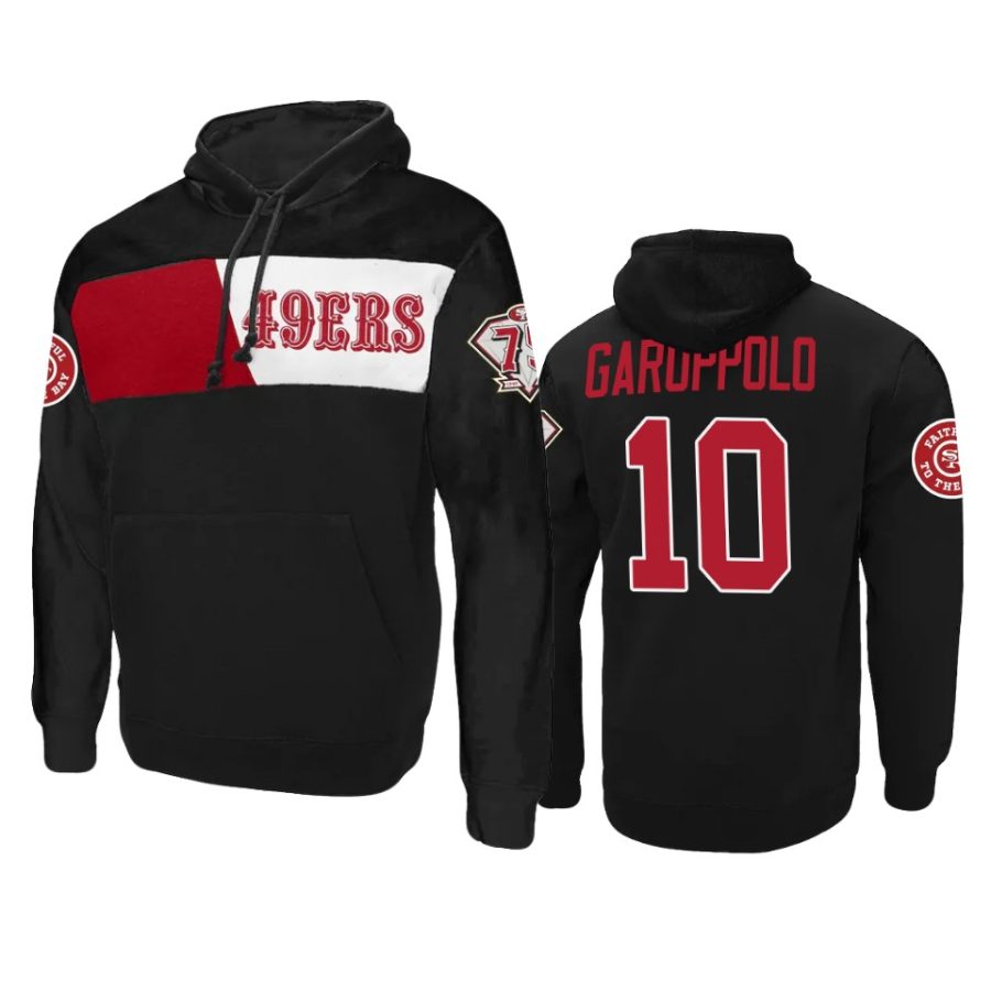 jimmy garoppolo 49ers black 75th anniversary hoodie