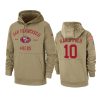 jimmy garoppolo 49ers tan 2019 salute to service sideline therma hoodie