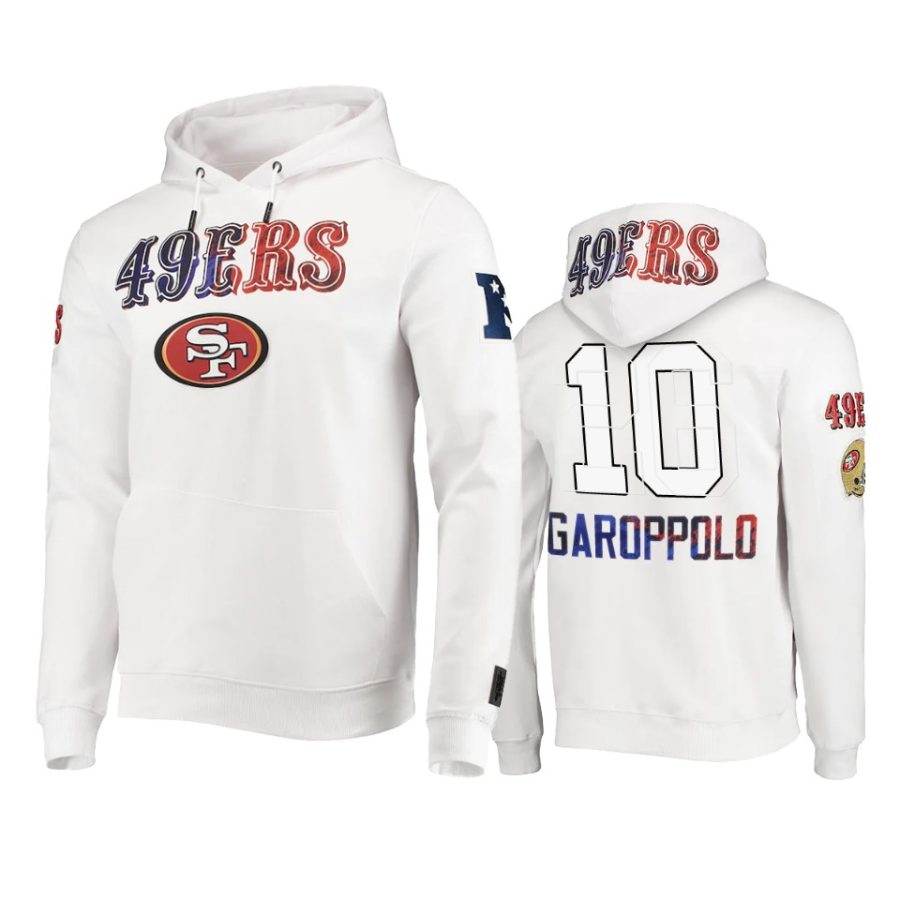 jimmy garoppolo 49ers white americana hoodie