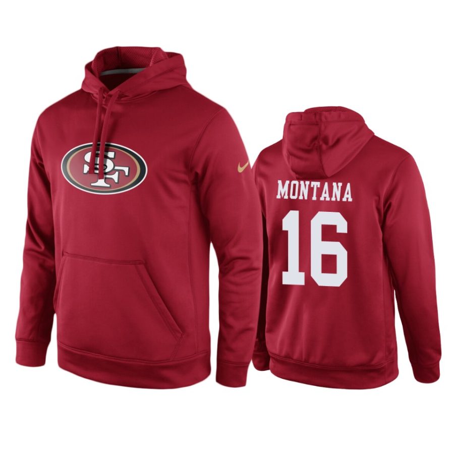 joe montana 49ers scarlet circuit logo hoodie