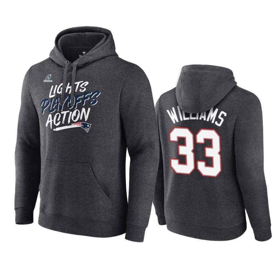 joejuan williams patriots charcoal 2021 nfl playoffs hoodie