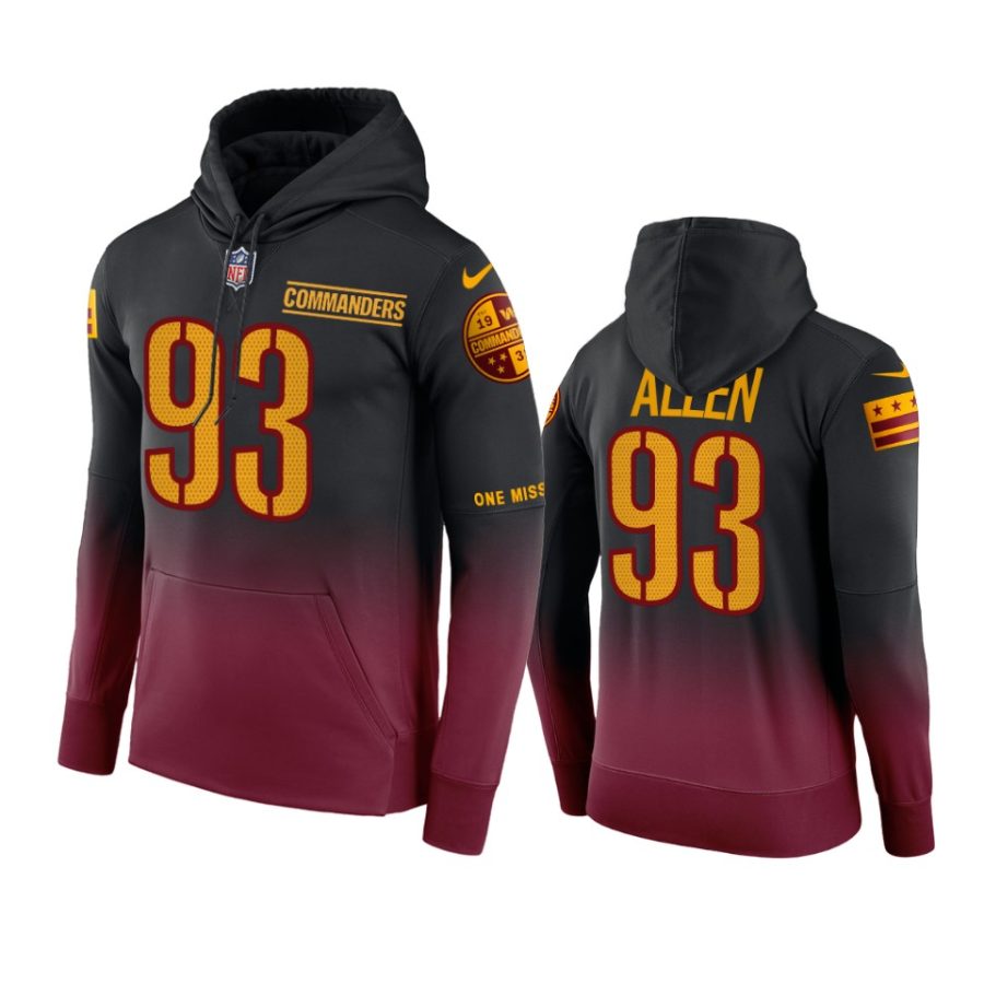 jonathan allen commanders burgundy color crash hoodie