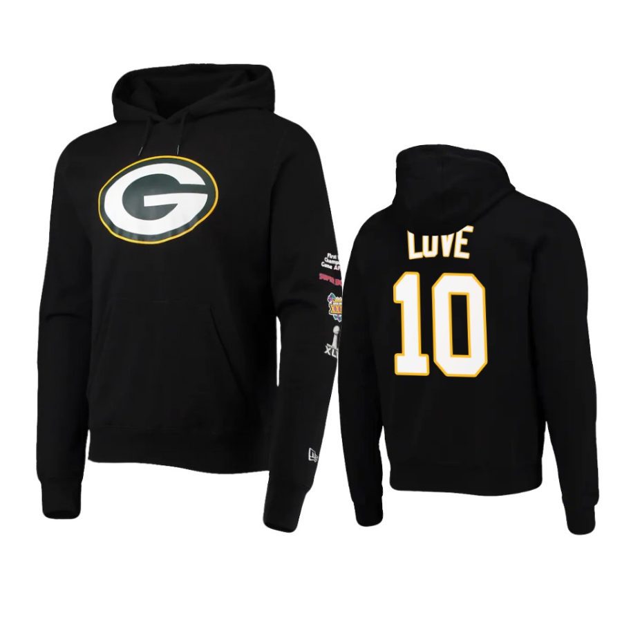 jordan love packers black super bowl champions hoodie