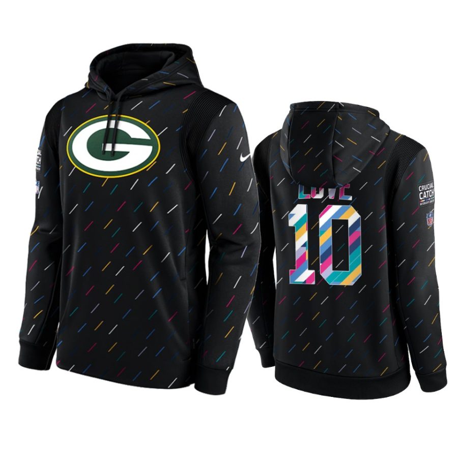 jordan love packers charcoal 2021 nfl crucial catch hoodie