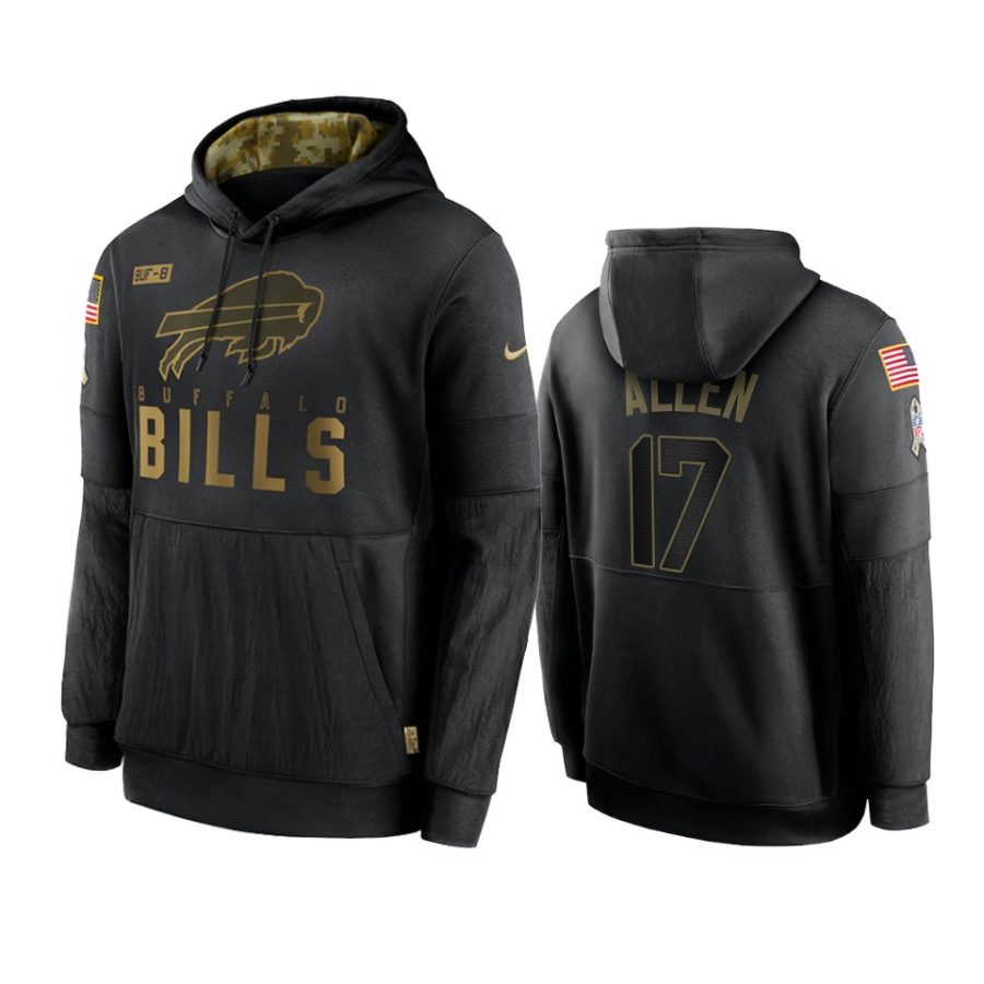 josh allen bills black 2020 salute to service sideline performance hoodie