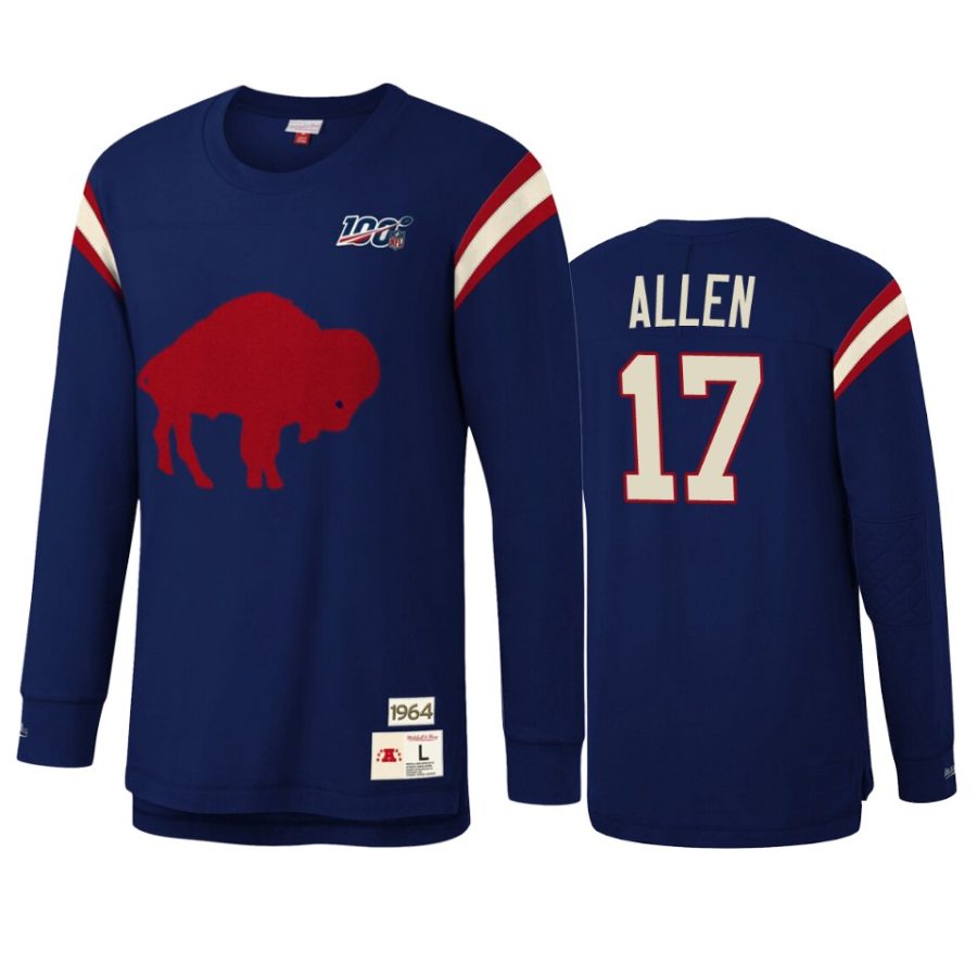 josh allen bills royal nfl 100 long sleeve t shirt