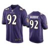 justin madubuike ravens purple game jersey