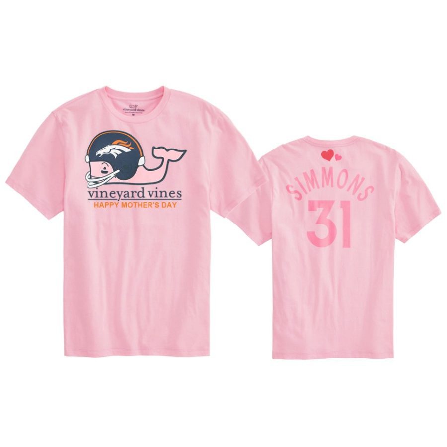 justin simmons broncos pink mothers day t shirt