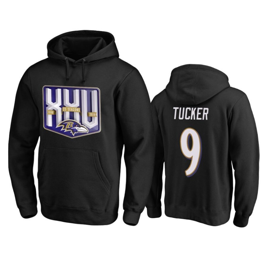 justin tucker ravens black 25th season pullover hoodie