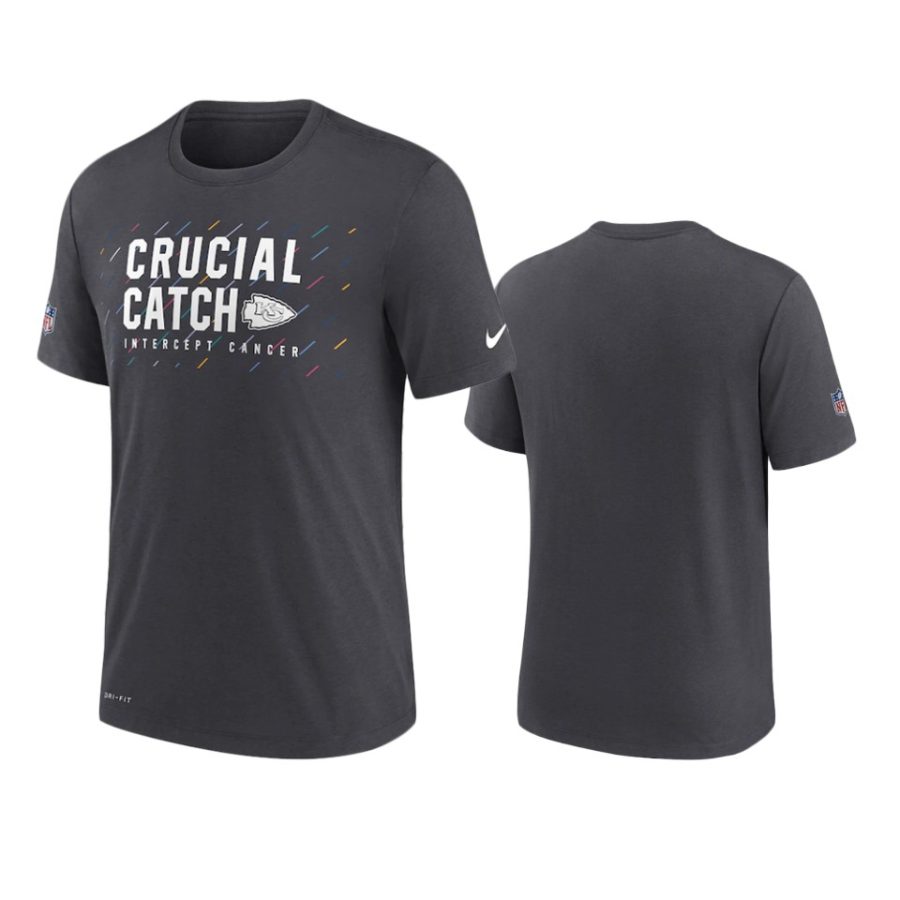 kansas city chiefs charcoal 2021 nfl crucial catch performance t shirt