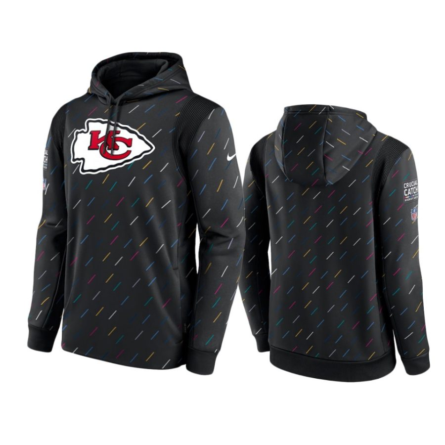 kansas city chiefs charcoal 2021 nfl crucial catch therma pullover hoodie