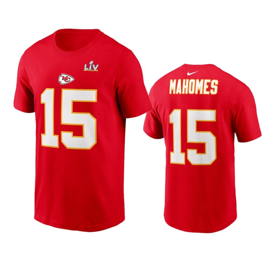 kansas city chiefs patrick mahomes red super bowl lv name number t shirt