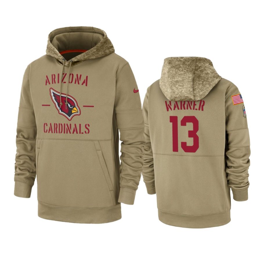 kurt warner cardinals tan 2019 salute to service sideline therma hoodie