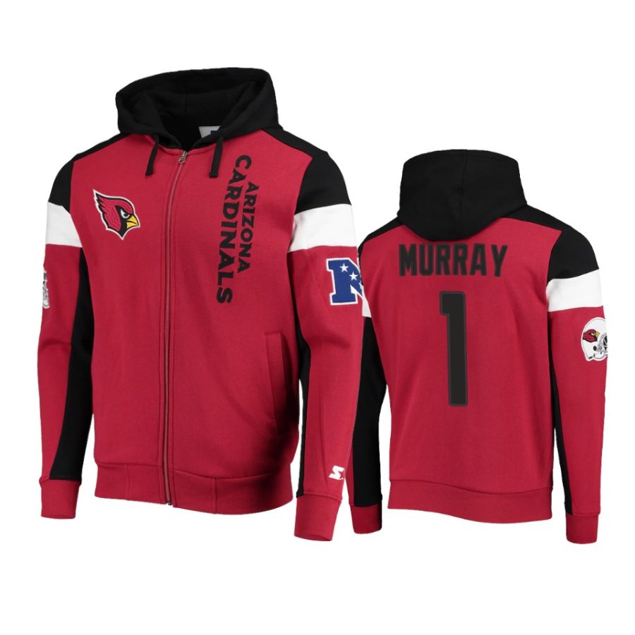 kyler murray cardinals cardinal black extreme throwback full zip hoodie