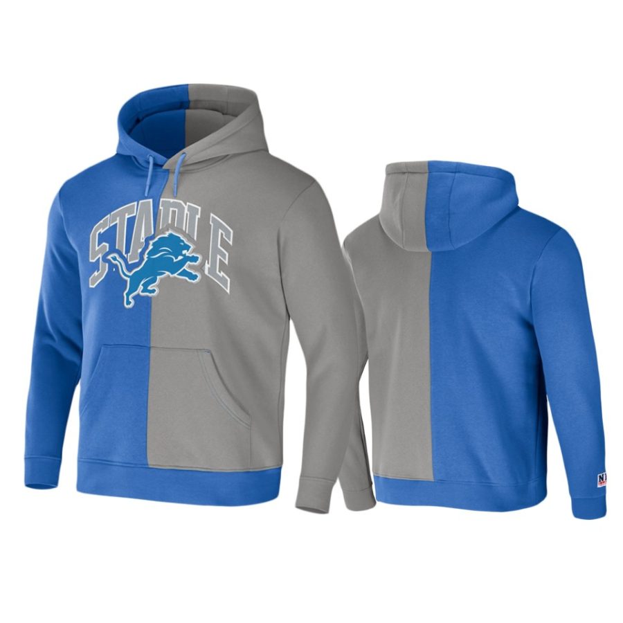 lions blue staple split logo hoodie