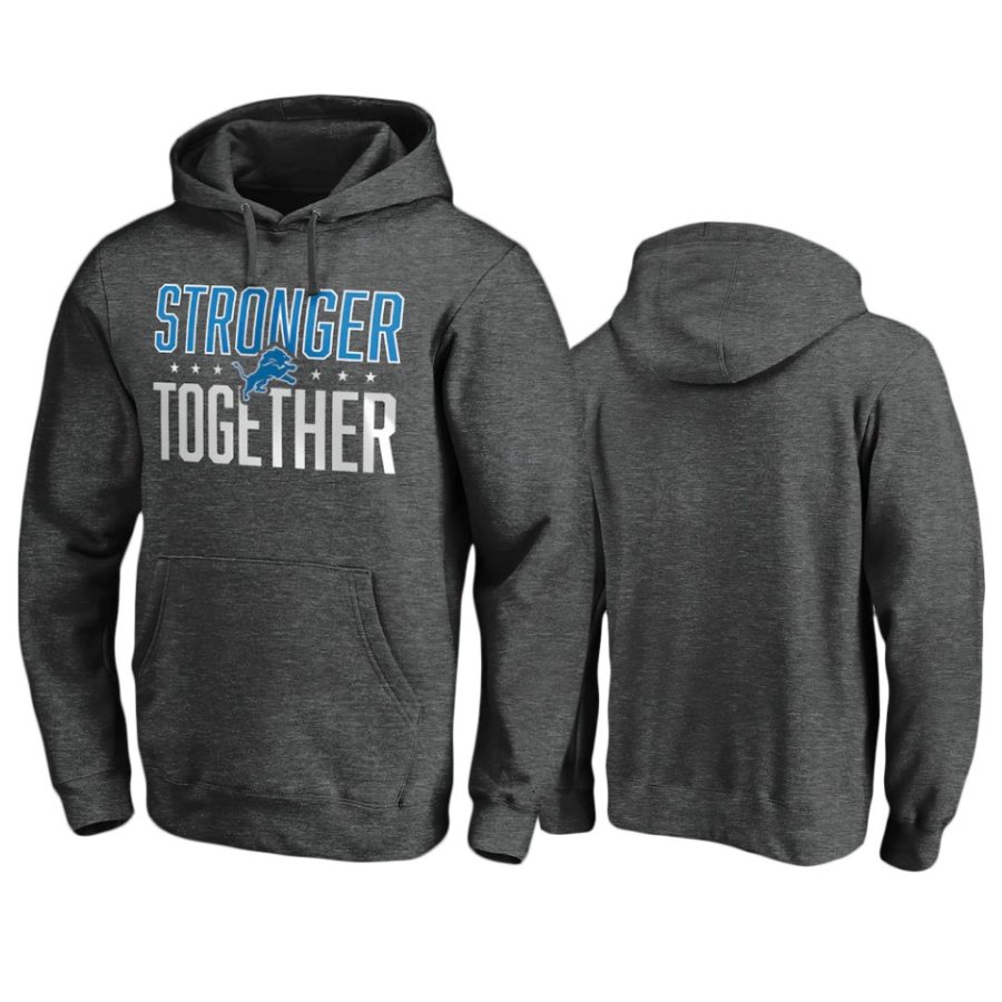 lions heather charcoal stronger together hoodie