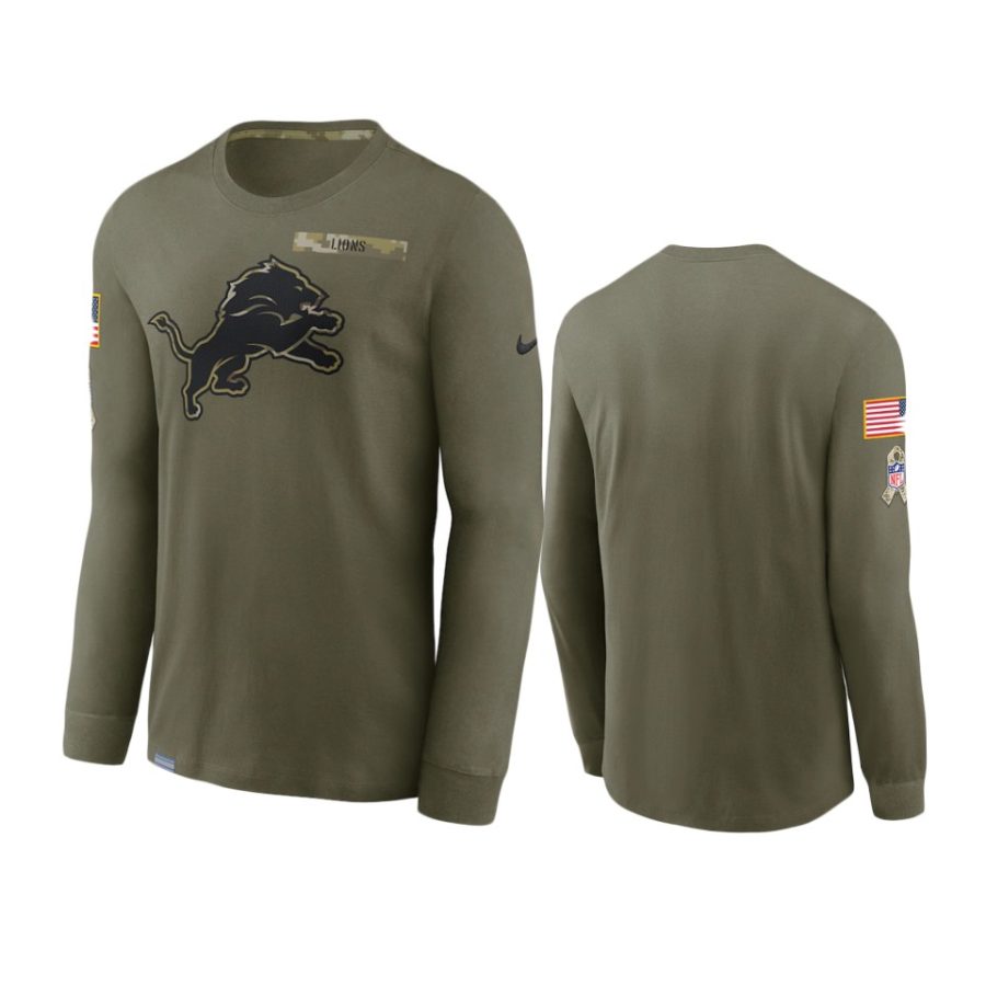 lions olive 2021 salute to service performance long sleeve t shirt